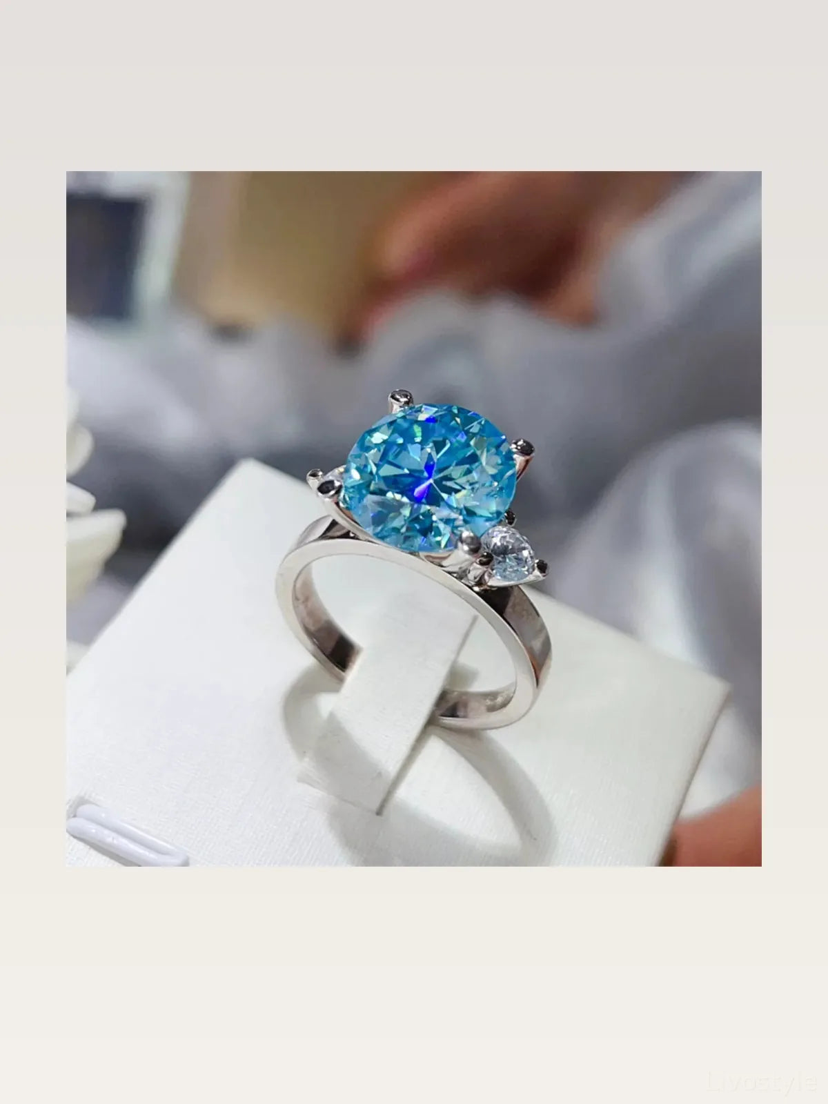 5 Carat Moissanite 925 Sterling Silver Ring — styled showcase — Livostyle