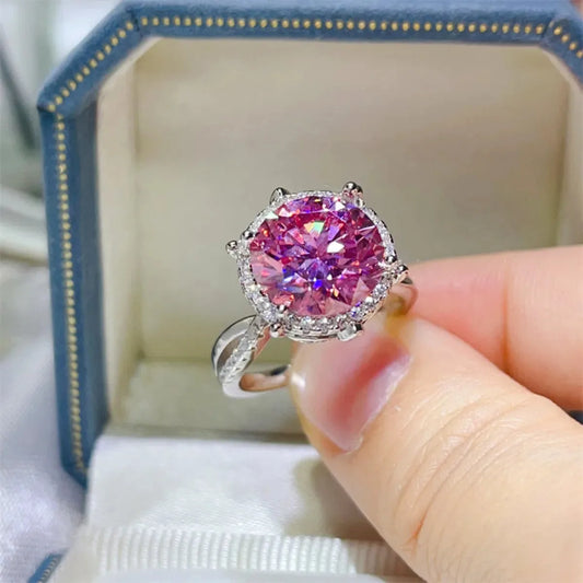 5 Carat Moissanite Halo Engagement Ring — square view — Livostyle