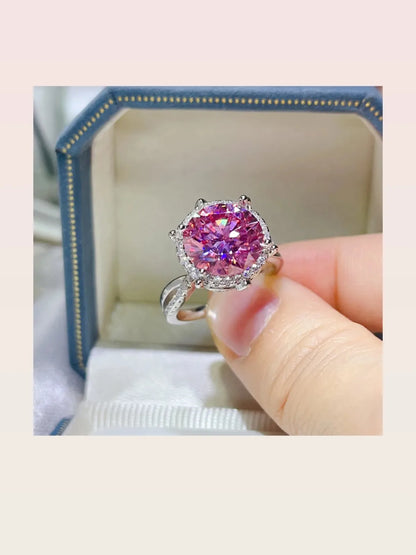 5 Carat Moissanite Halo Engagement Ring — styled showcase — Livostyle