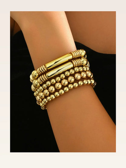 5 Piece Plastic Beaded Bracelet — styled showcase — Livostyle