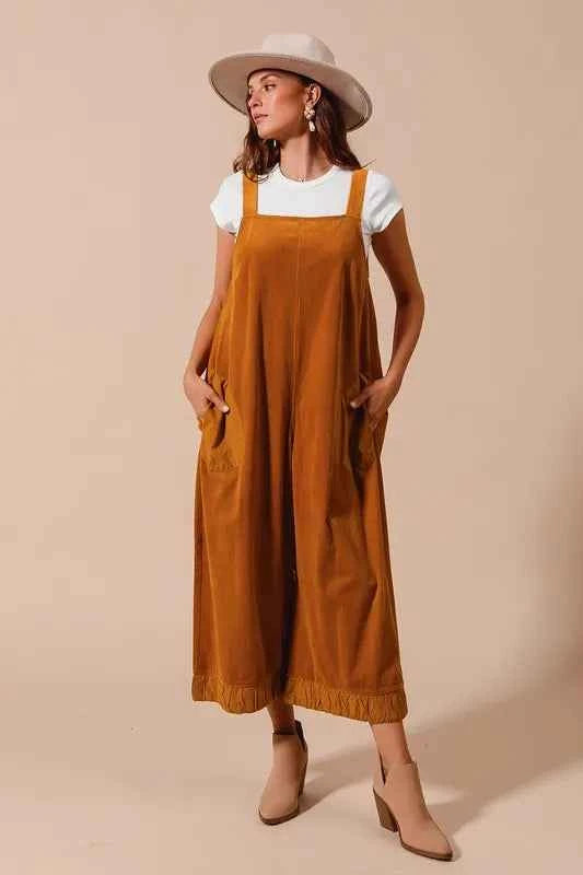 SO ME Corduroy Overalls Jumpsuit