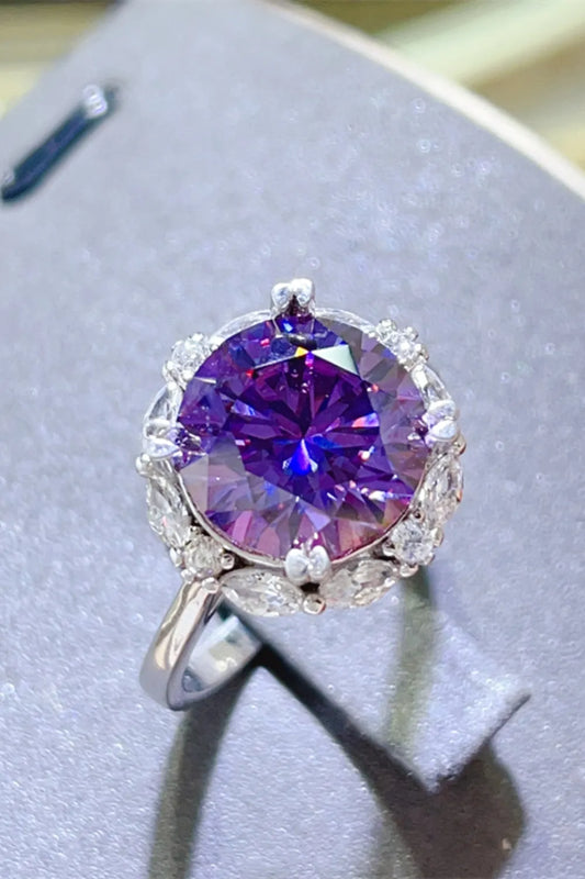 5 Carat Moissanite 925 Sterling Silver Ring — Purple Cocktail — Livostyle