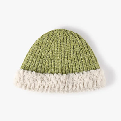 Fuzzy Hem Knit Hat — Livostyle