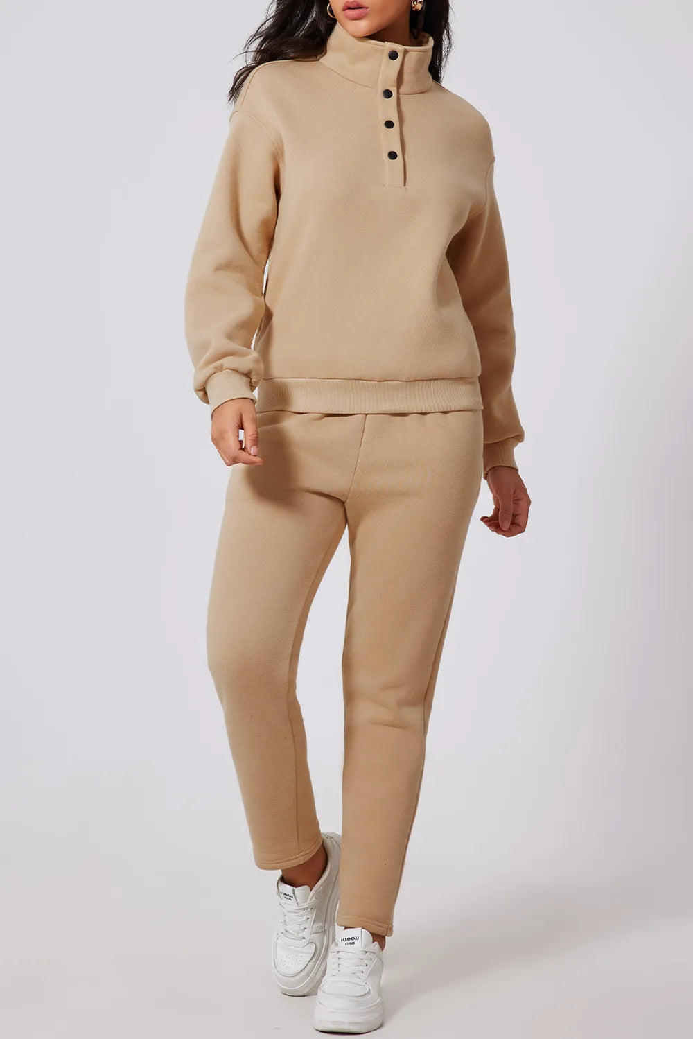 Half Snap Turtleneck Top and Pants Active Set — Livostyle
