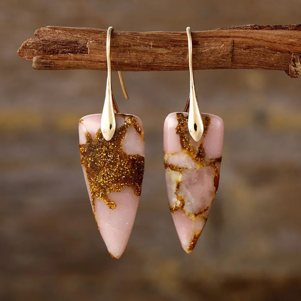 Natural Stone Geometric Shape Earrings — Livostyle