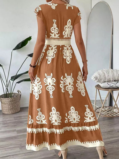 Ruffled Printed V-Neck Maxi Dress – photo 5