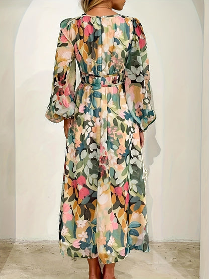 Floral Print Long Sleeve Midi Dress – photo 2