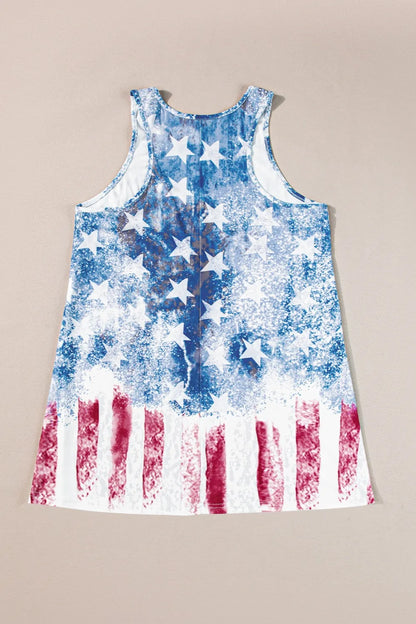 US Flag Scoop Neck Tank detail — Livostyle