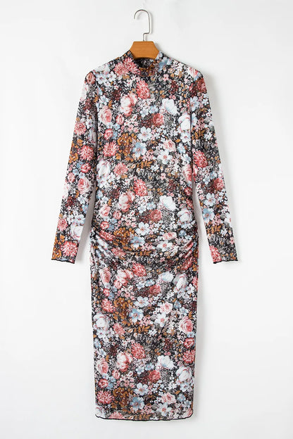 Printed Slim Long Sleeve Midi Dress – photo 8