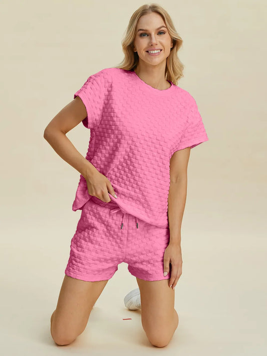 Texture T-Shirt and Shorts Set — Livostyle