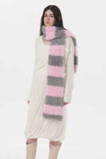 Fuzzy Contrast Striped Scarf — Livostyle