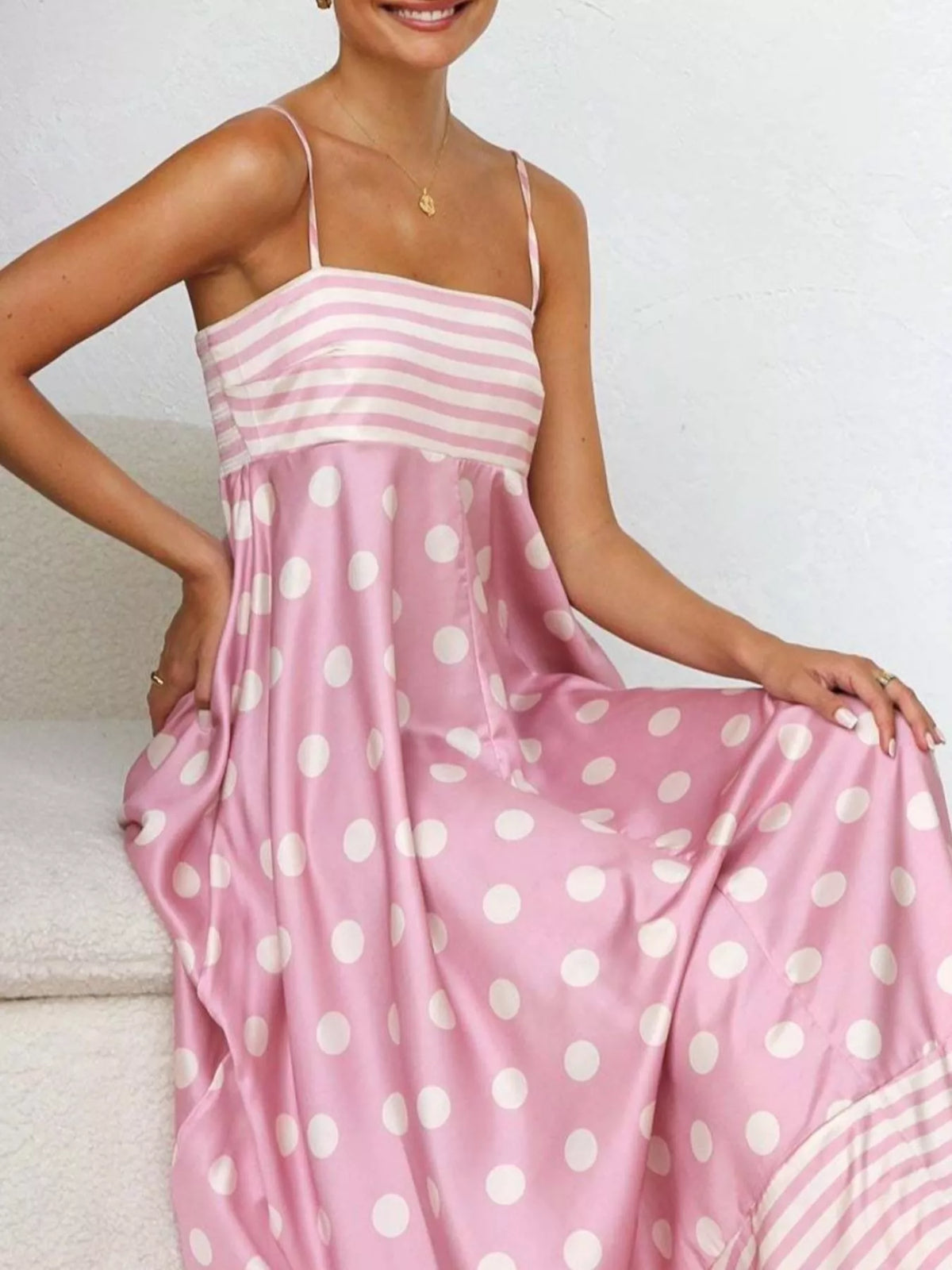 Printed Spaghetti Strap Maxi Dress – photo 16