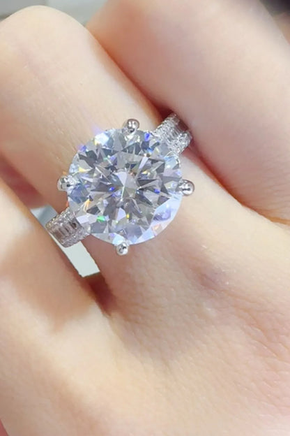 5 Carat Moissanite 925 Sterling Silver Ring — Round Pavé Classic — Livostyle