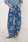 Flower Print Wide Leg Jeans — Livostyle