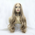 24" Lace Front Synthetic Wig in Ash Blonde, Long Wavy — Livostyle