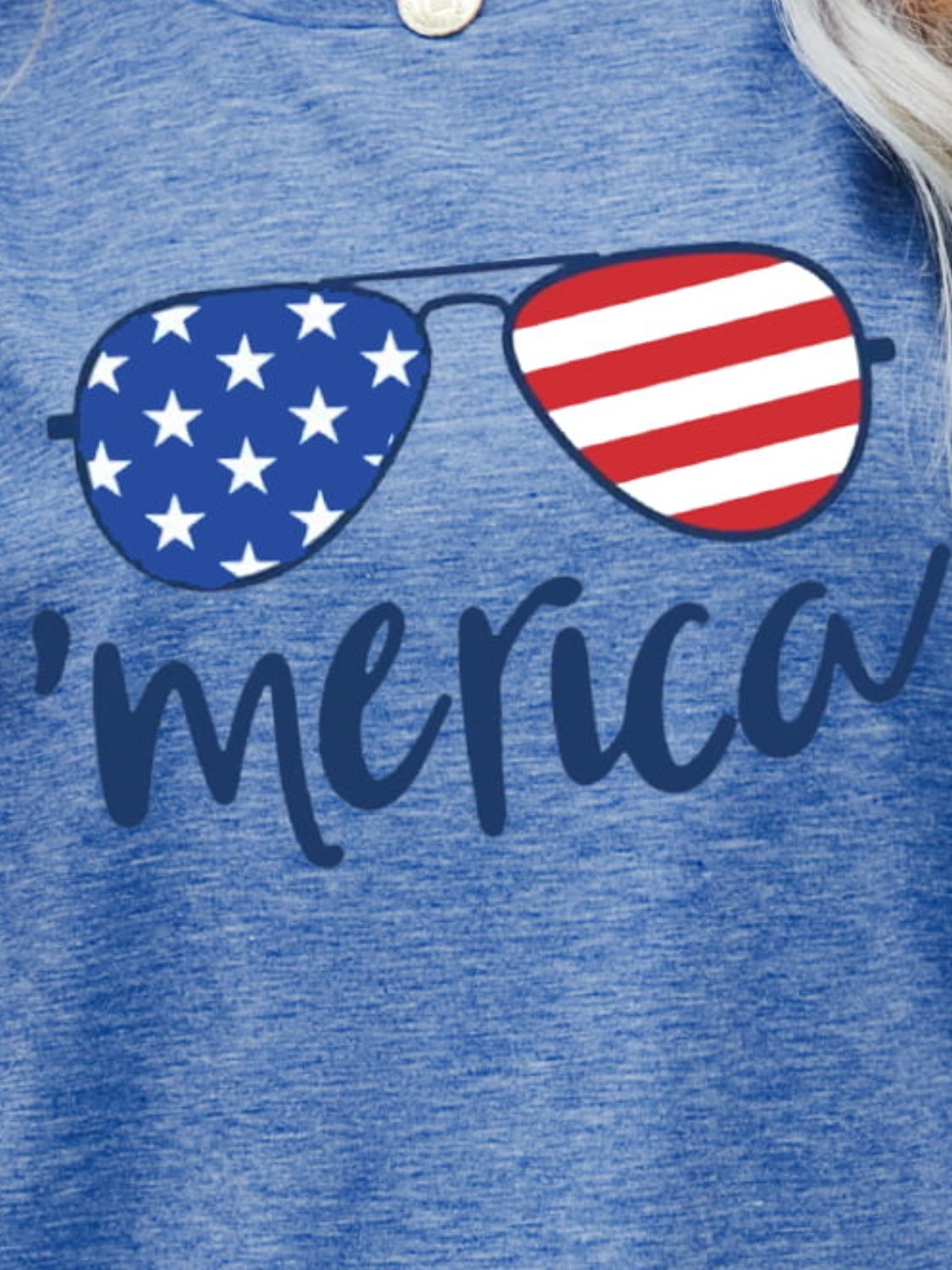 US Flag Glasses Graphic Tee back view — Livostyle