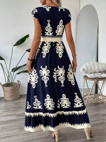 Ruffled Printed V-Neck Maxi Dress – photo 4