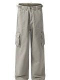 Men's Straight Cargo Pants with Multiple Pockets