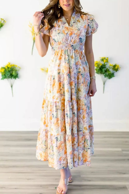 Floral Print Smocked Tiered Maxi Dress – photo 3