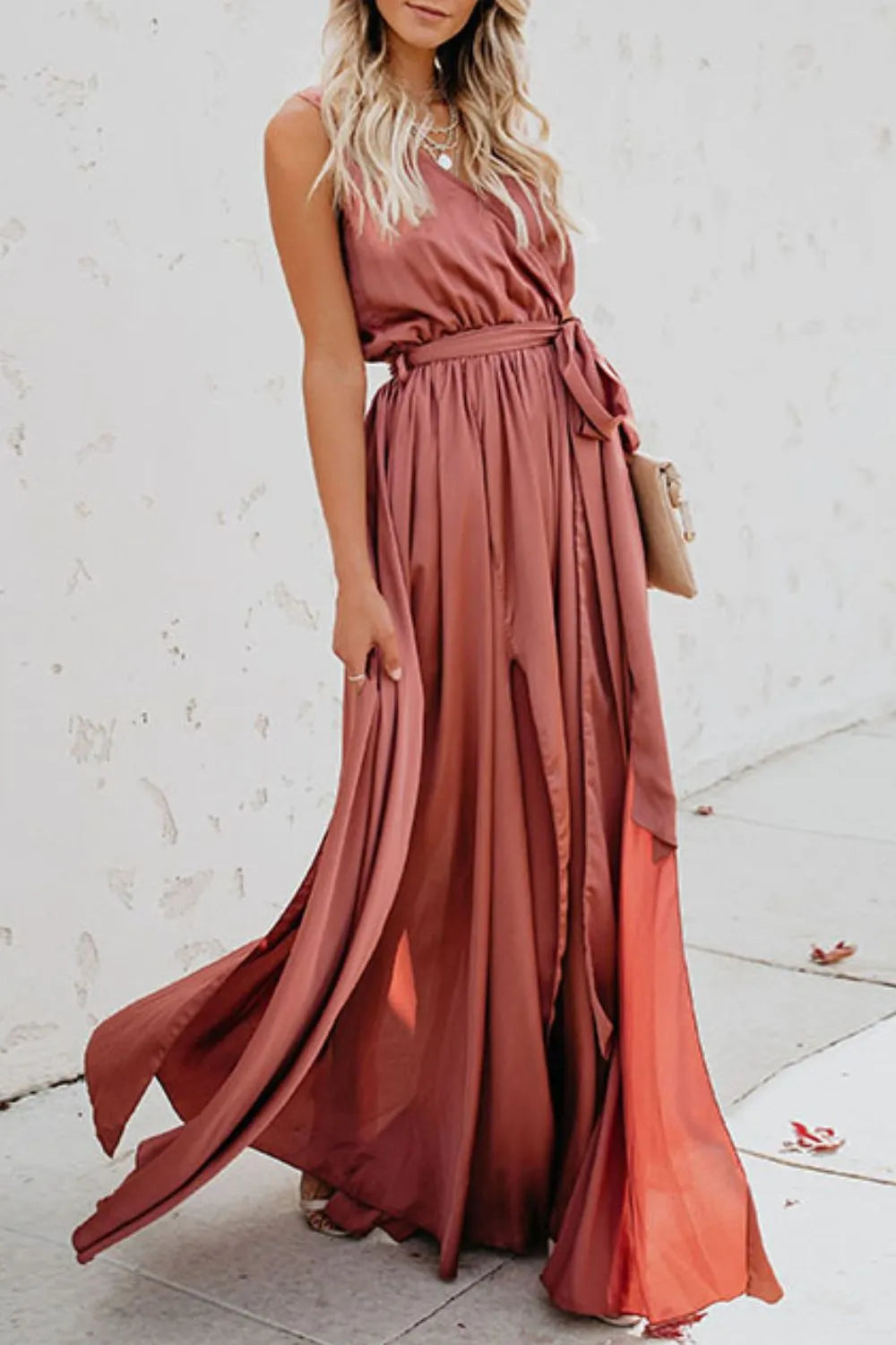 Surplice Tie Waist Maxi Dress – photo 9