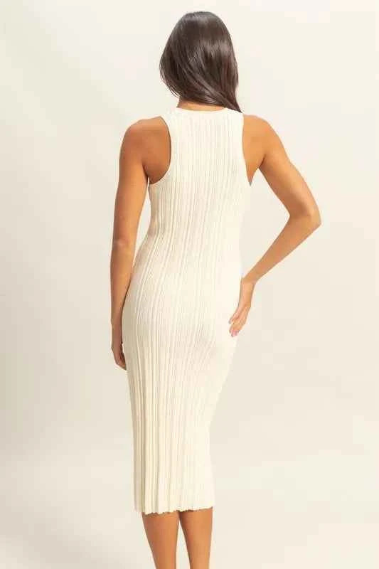 HYFVE Round Neck Bodycon Ribbed Knit Dress