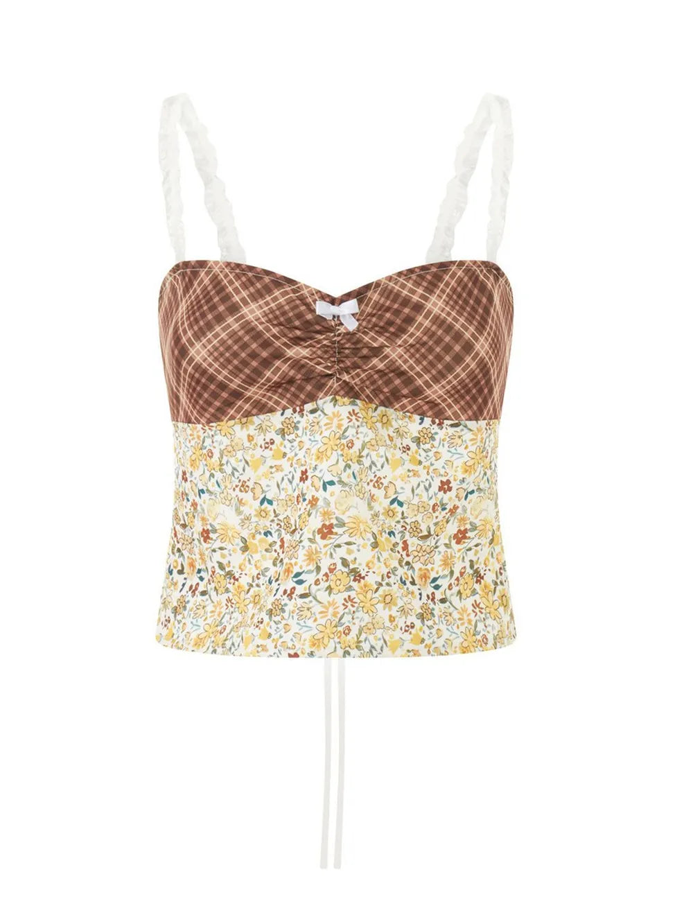 Lace Detail Floral Sweetheart Neck Cami styling — Livostyle