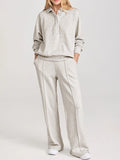 Collared Sweatshirt and High Waist Pants Active Set — Livostyle