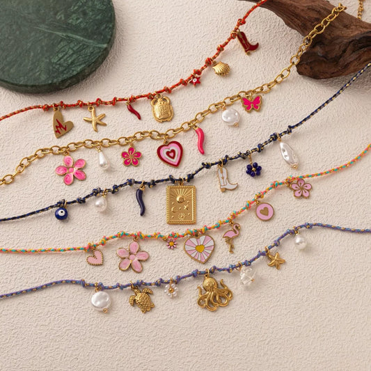 18K Gold-Plated Stainless Steel Charm Necklace — Livostyle