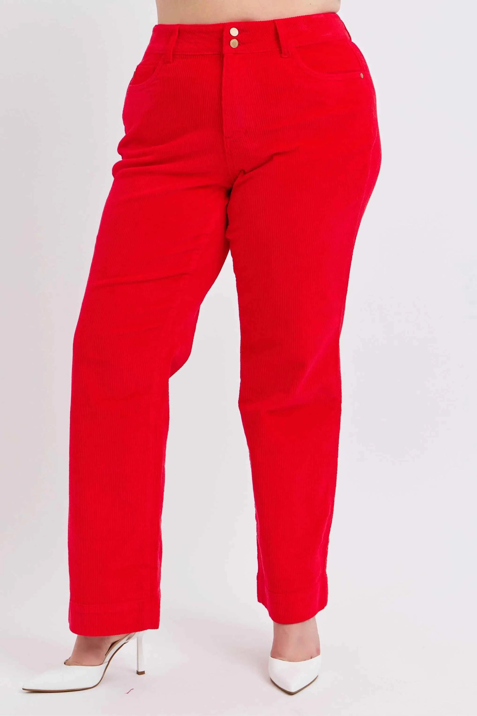 Judy Blue Plus Size High Waist Corduroy Trouser Wide