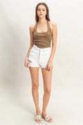 Trendy Mineral Wash Halter Top for Daily Wear — Livostyle