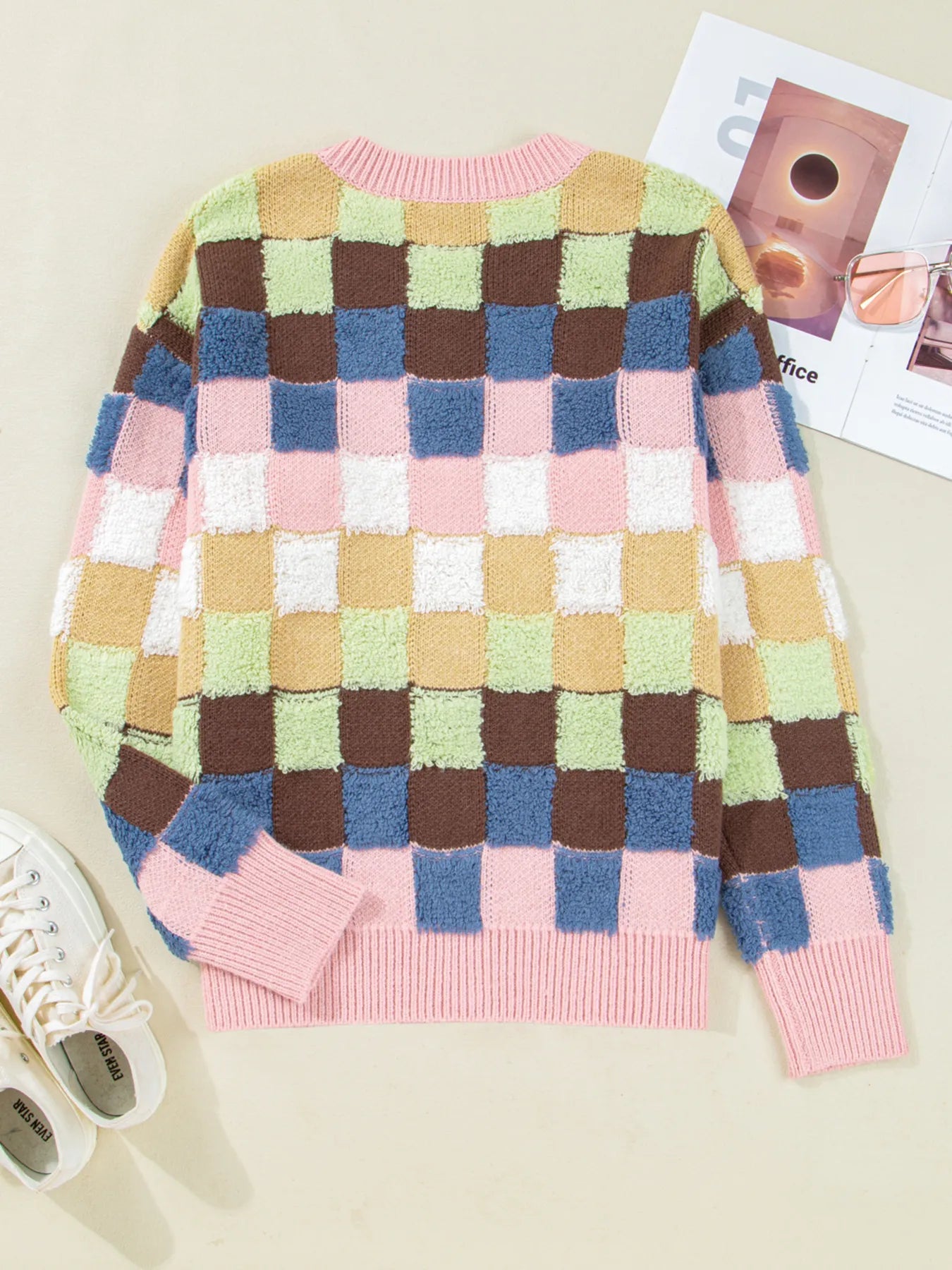 Checkered Pattern Button Front Cardigan styling — Livostyle