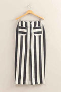 Striped Pocket Detail Maxi Skirt — Livostyle