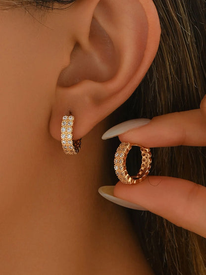 Inland Zircon Hoop Earrings — Livostyle