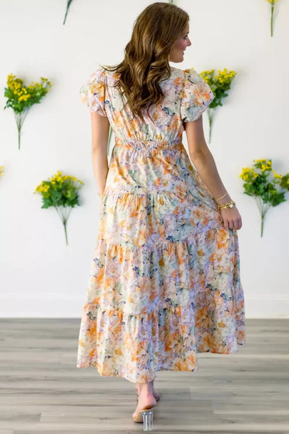Floral Print Smocked Tiered Maxi Dress – photo 2