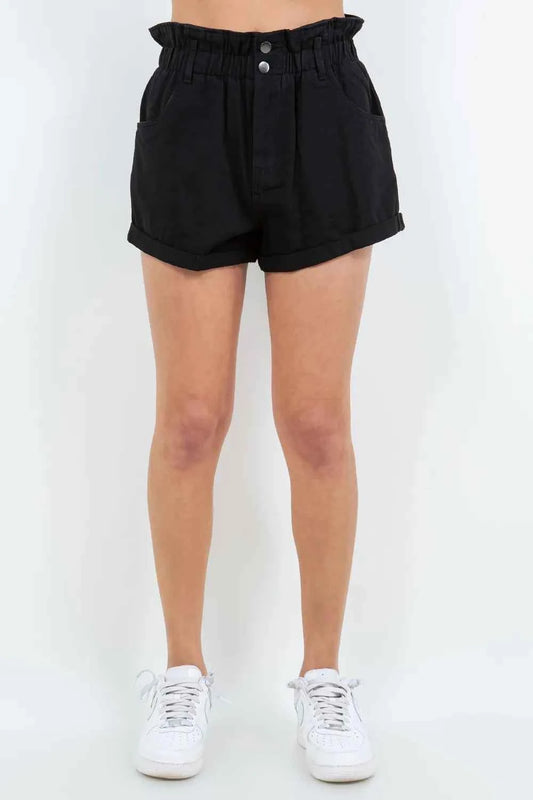 American Bazi High Waist Paper Bag Shorts