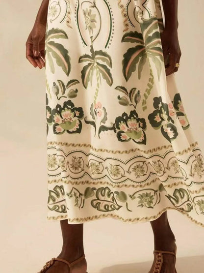 Palm Print V-Neck Midi Dress – photo 8