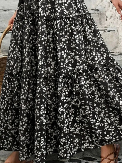 Tiered Floral Maxi Skirt closeup — Livostyle