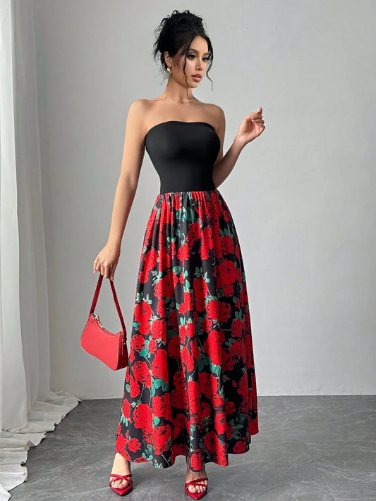 Floral Tube Maxi Dress