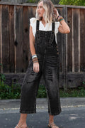 Distressed Wide Strap Denim Overalls — Livostyle