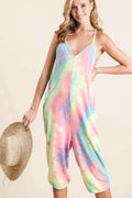 Tie Dye French Terry Mid-Length Casual Jumpsuit — Livostyle