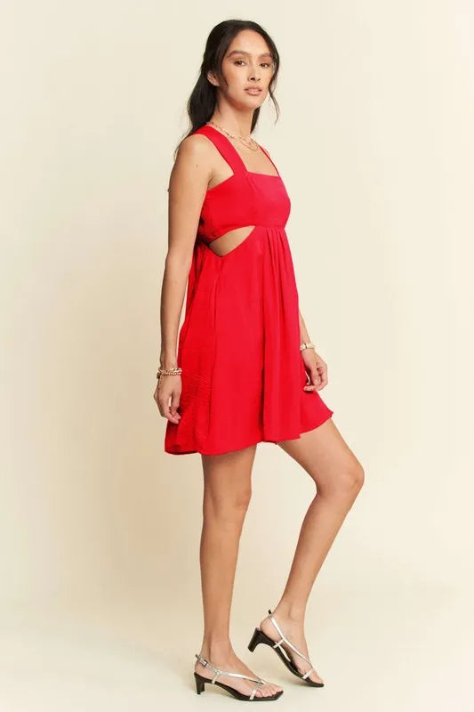Orange Washed Satin Cutout Bandeau Mini Dress – photo 5