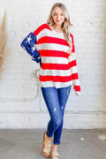 Patriotic American Flag Long Sleeve Sweater - Cozy & Stylish — Livostyle