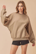 Trendy Exposed Seam Drop Shoulder Sweatshirt — Livostyle