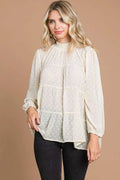 Swiss Dot Smocked Blouse: Elegance & Comfort — Livostyle