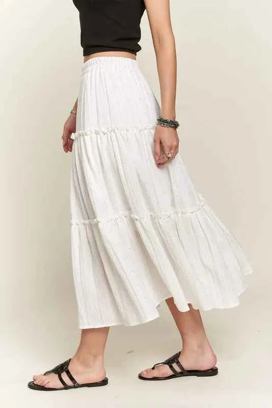 ADORA Rhinestone Accent Tiered Skirt