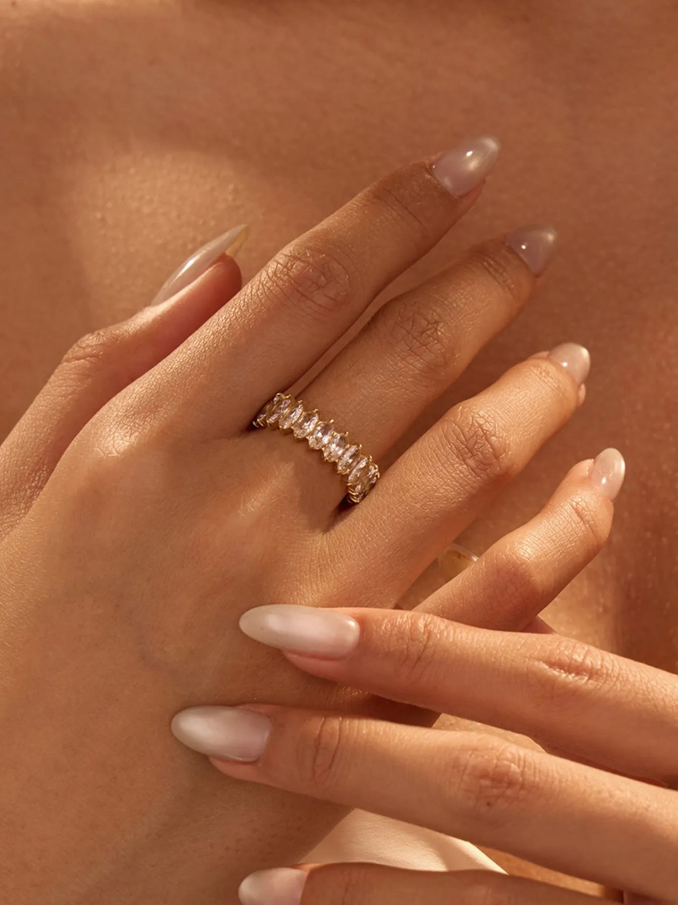 18K Gold-Plated Stainless Steel Zircon Ring — Livostyle