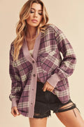 Chic Plaid Jacket with Side Slits and Patch Pockets — Livostyle