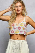 Handmade Granny Pattern Crochet Cami with Scalloped Strap — Livostyle