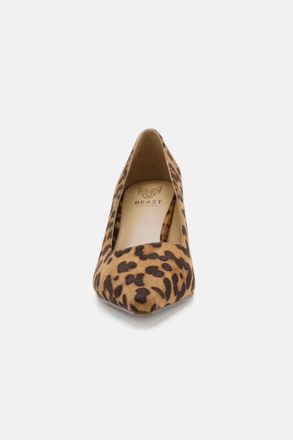 Stylish Leopard Print Faux Suede Pointed Toe Pumps