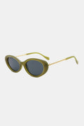 Polycarbonate Frame Cat-Eye Sunglasses in Olive Green Retro — Livostyle